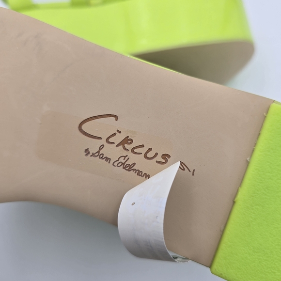 NWOT CIRCUS NY Sam Edelman Golda Platform Sandals—Wasabi (Sparkly Glitter Green) - Picture 13 of 16